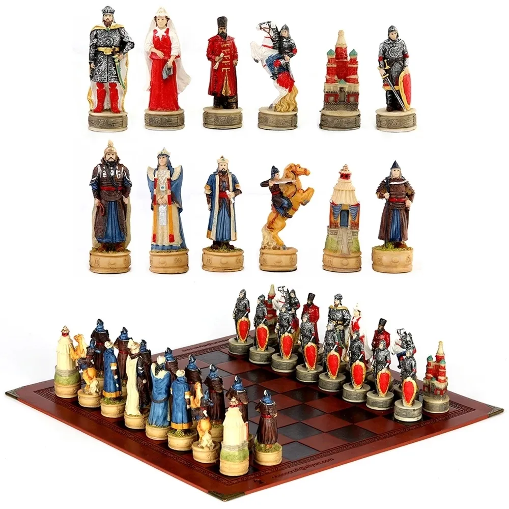 Conjunto De Jogos De Xadrez Cavaleiro Medieval, Tema De Guerra